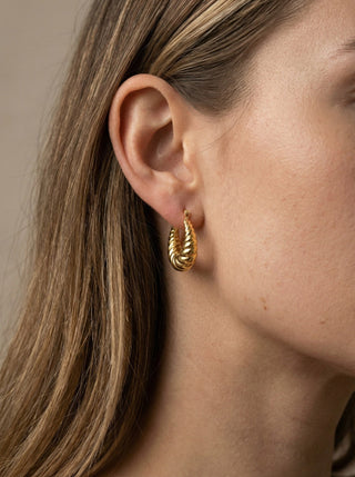 Chunky Twisted Hoops 18K Guldpläterat
