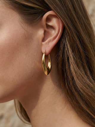 Chunky Teardrop Hoops 18K Guldpläterat