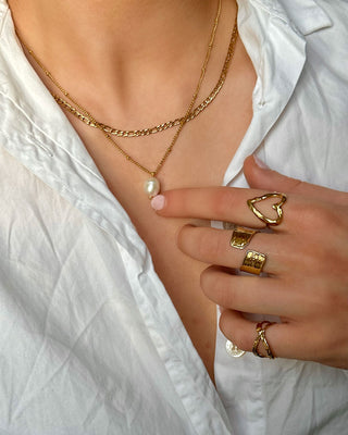 Baroque Freshwater Pearl Halskedja 18K Guldpläterat