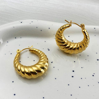 Chunky Twisted Hoops 18K Guldpläterat
