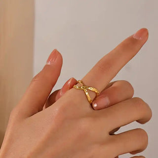 Twisted Melted Ring 18K Guldpläterat