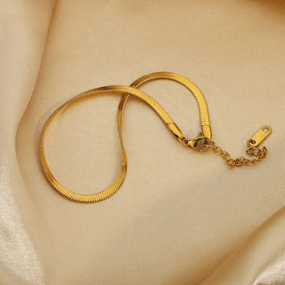 Flat Snake Armband 18K Guldpläterat 4mm