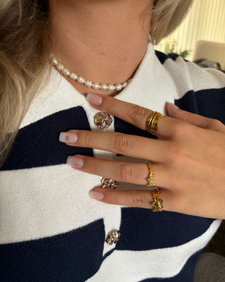 Blå Zirconia Ring 18K Guldpläterat
