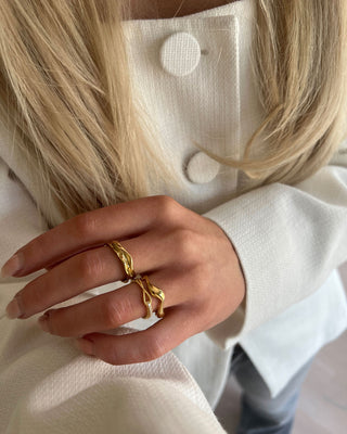 Elegant Zirconia Ring 18K Guldpläterat