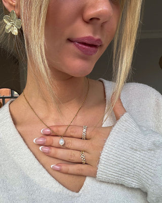 Baroque Freshwater Pearl Halskedja 18K Guldpläterat
