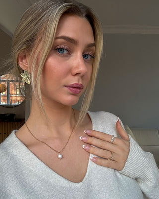 Baroque Freshwater Pearl Halskedja 18K Guldpläterat
