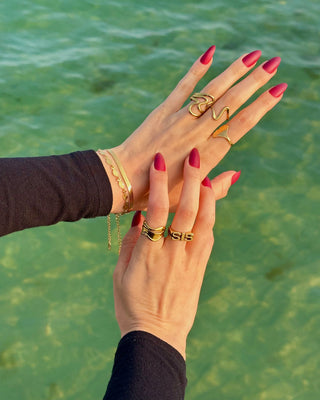 Elegant Aesthetic Ring 18K Guldpläterat