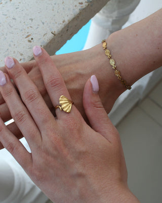 Mussla Ring 18K Guldpläterat
