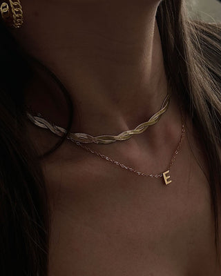 Twisted Flat Snake Choker 18K Guldpläterat 4mm