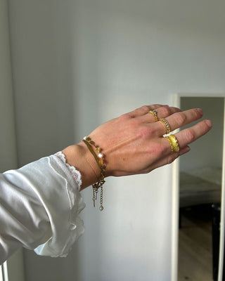 Blå Zirconia Ring 18K Guldpläterat