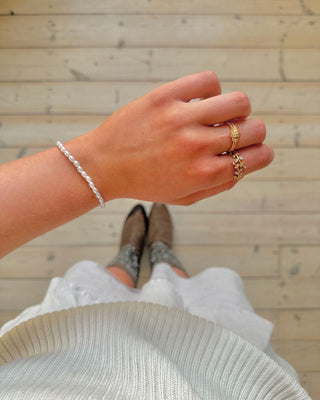 Minimalist Pearl Armband 18K Guldpläterat 4mm