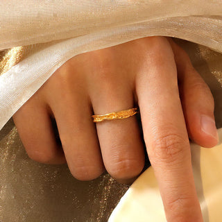 Hammered Edge Ring 18K Guldpläterat
