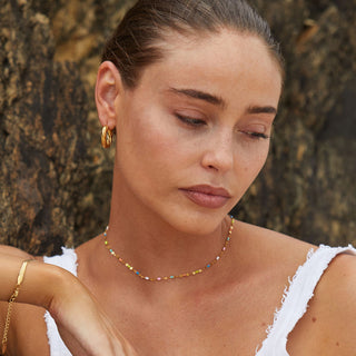 Pastel Rainbow Halskedja 18K Guldpläterat