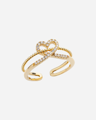 Love Zirconia Ring 18K Guldpläterat