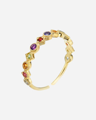 Zirconia Rainbow Ring 18K Guldpläterat