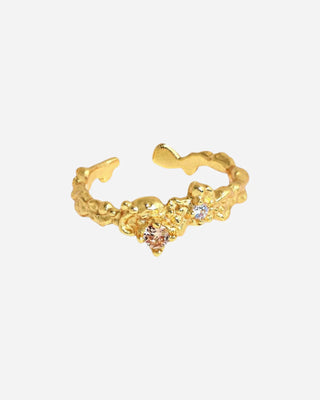 Champagne Zirconia Ring 18K Guldpläterat