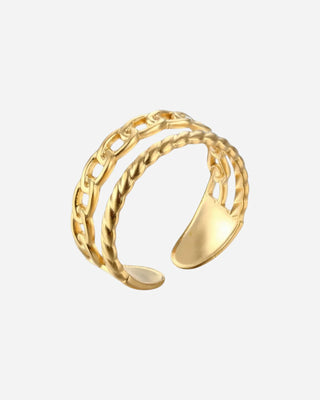 Panzer Layer Ring 18K Guldpläterat