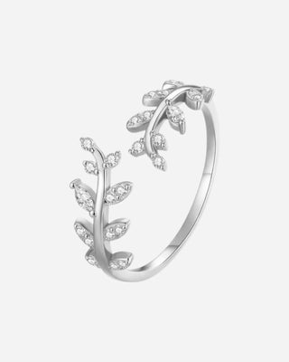 Zirconia Leaf Ring