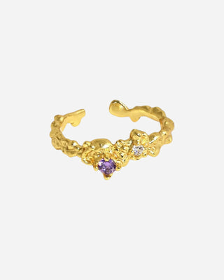 Lila Zirconia Ring 18K Guldpläterat
