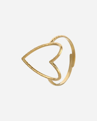 Big Heart Ring 18K Guldpläterat