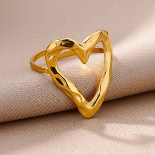 Hamrad Heart Ring 18K Guldpläterat