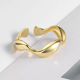 Wave Deluxe Ring 18K Guldpläterat