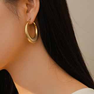 Twisted Dome Hoops 18K Guldpläterat
