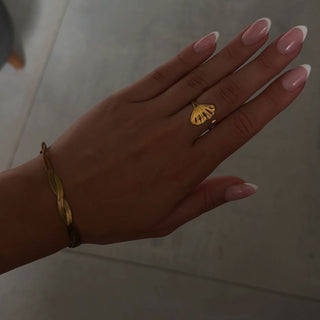 Mussla Ring 18K Guldpläterat