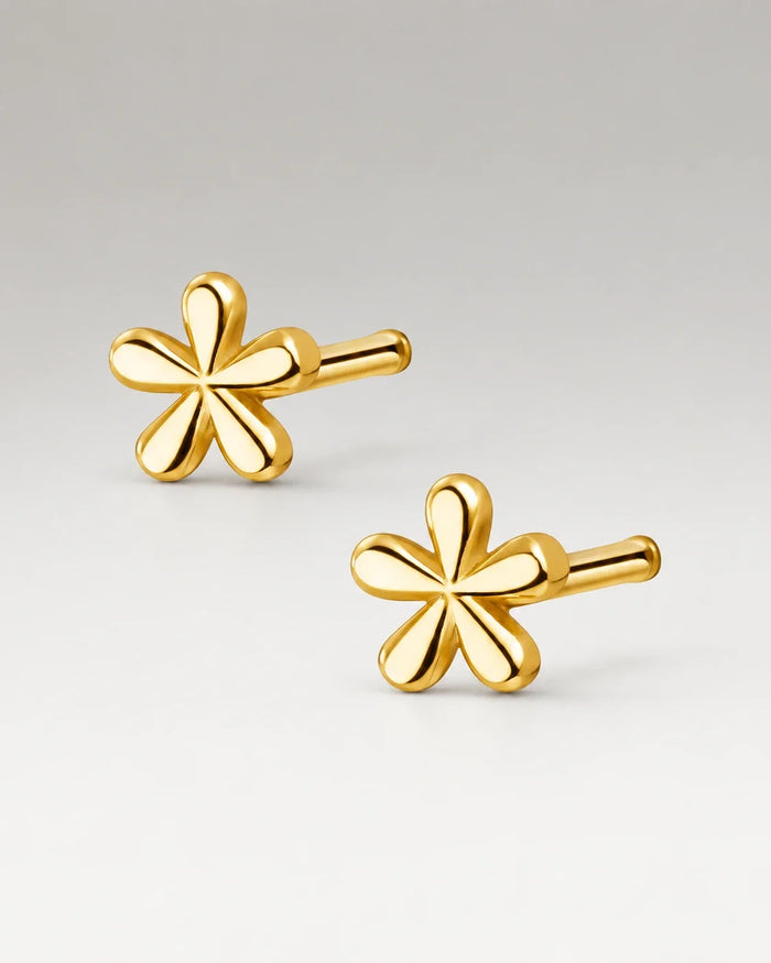 Mini Flower Stiftörhängen 18K Guldpläterat