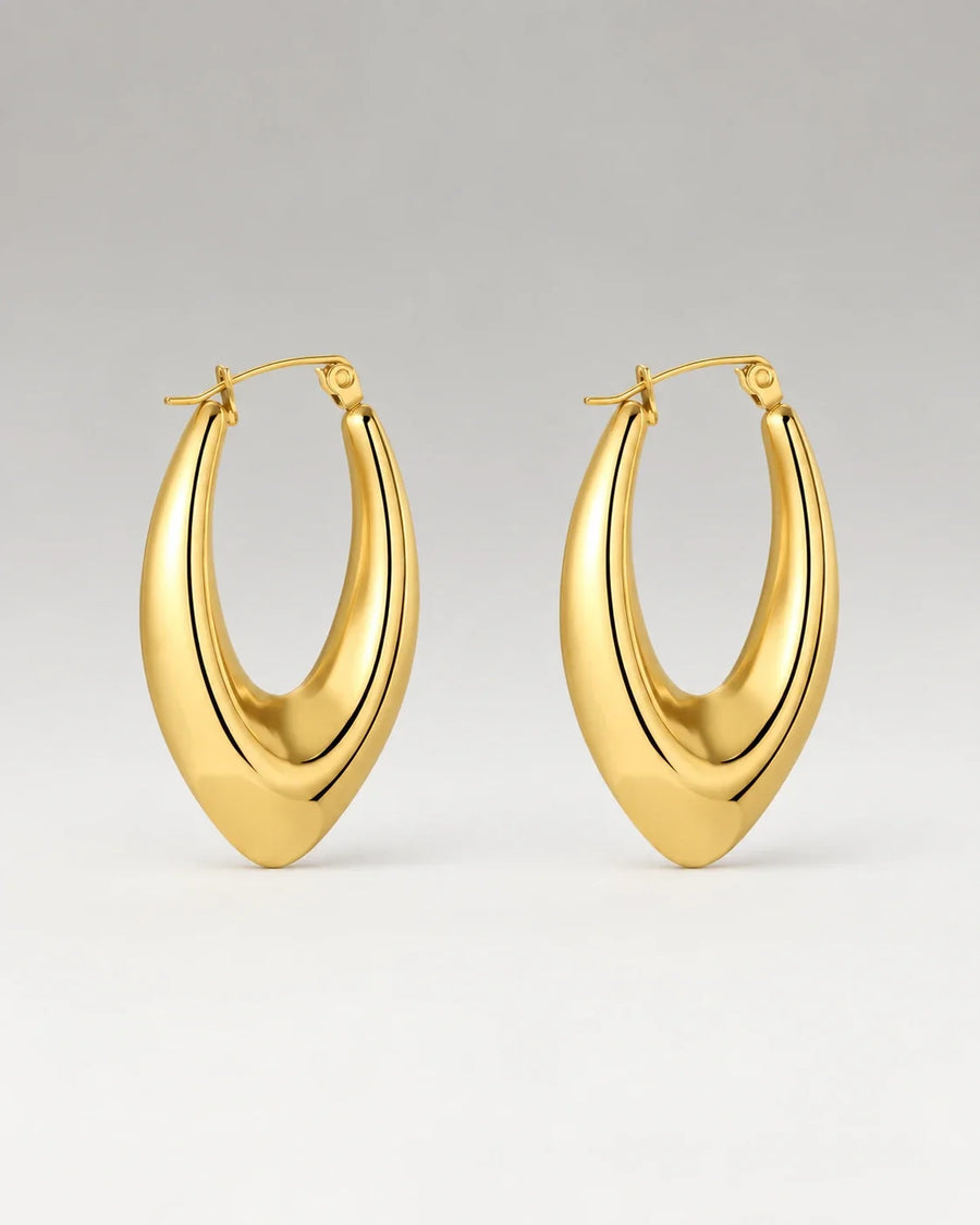 Chunky Teardrop Hoops 18K Guldpläterat