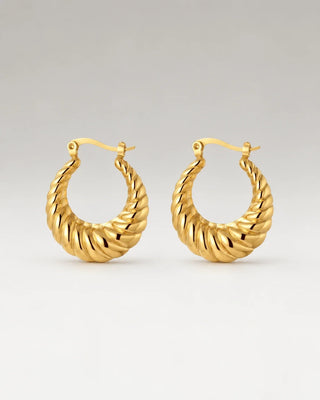 Chunky Twisted Hoops 18K Guldpläterat