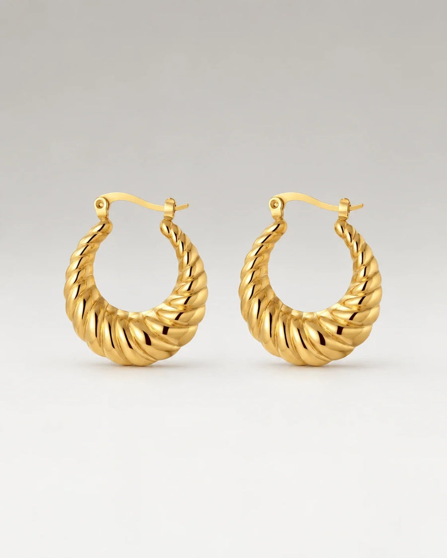 Chunky Twisted Hoops 18K Guldpläterat