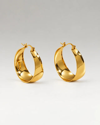 Guldcreoler 30 mm – Classic Gold Hoops i 18K guldplätering | Callisto Jewellery