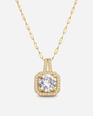 Square Crystal Halskedja 18K Guldpläterat