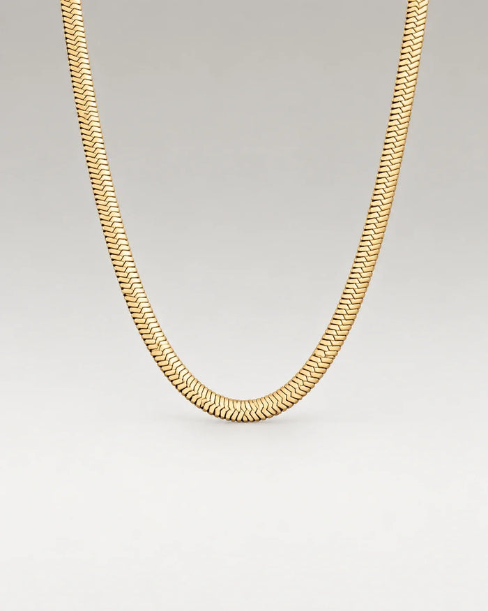 Flat Snake Choker 18K Guldpläterat 5mm