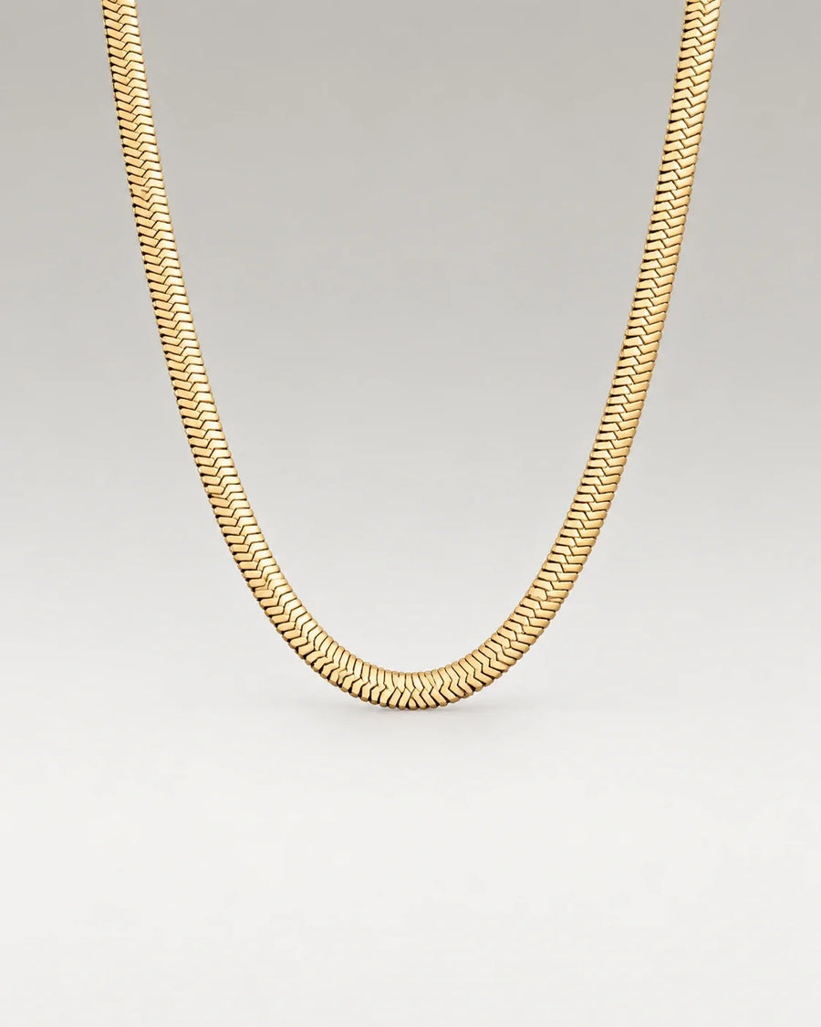 Flat Snake Choker 18K Guldpläterat 5mm