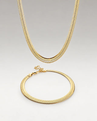 Snake Choker + Armband Smyckesset 18K Guldpläterat