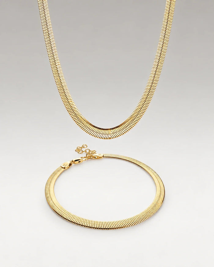 Snake Choker + Armband Smyckesset 18K Guldpläterat