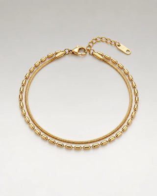 Flat Snake Layer Armband 18K Guldpläterat 4mm