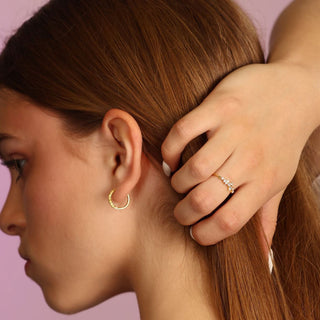 Glittrande Mini Zirconia Hoops 18K Guldpläterat