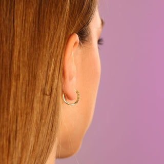Glittrande Mini Zirconia Hoops 18K Guldpläterat