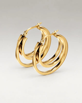 Golden Triple Hoops 18K Guldpläterat