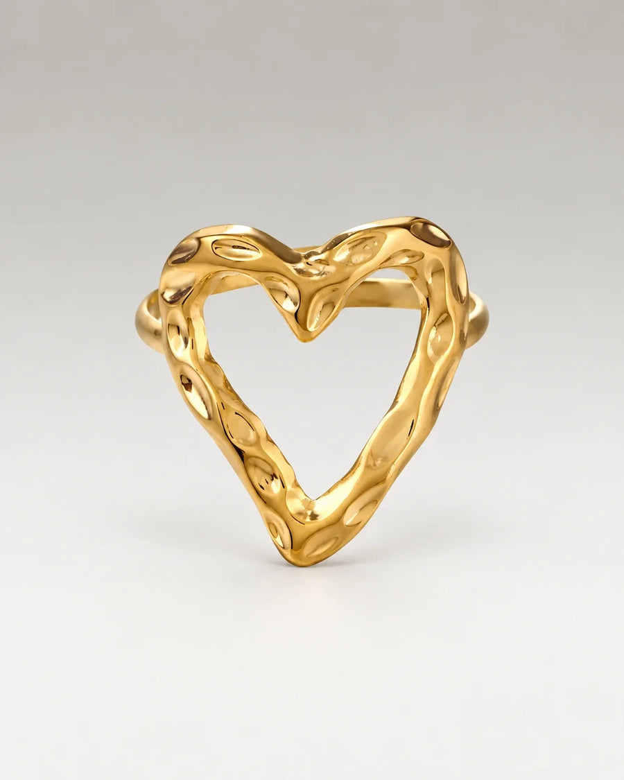 Hamrad Heart Ring 18K Guldpläterat