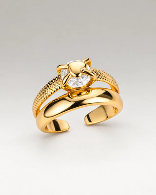 Heart Layer Ring 18K Guldpläterat