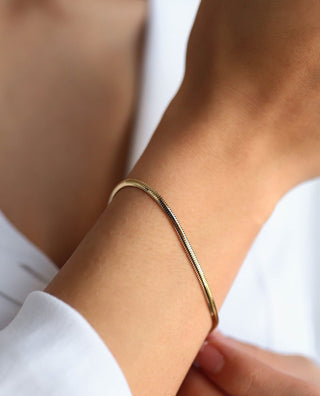 Herringbone Armbånd 18K Guldbelagt 2mm