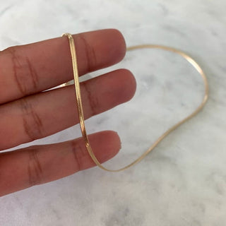 Flat Snake Halskedja 18K Guldpläterat 2mm