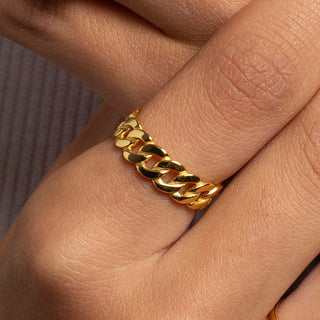 Panzer Facett Ring 18K Guldpläterat
