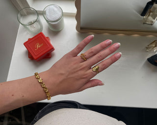 Champagne Zirconia Leaf Ring 18K Guldpläterat