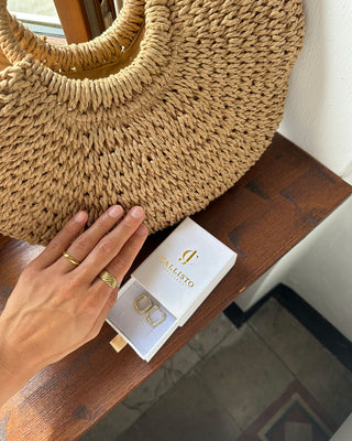 Riflad Ring 18K Guldpläterat