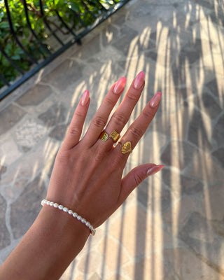 Mussla Ring 18K Guldpläterat